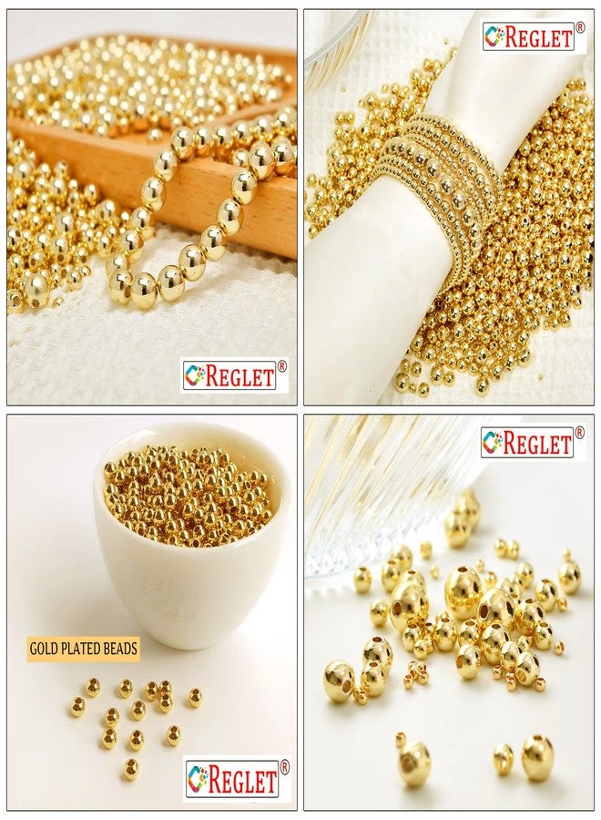 REGLET 1800 Pcs Off White + Pcs 1800 Silver + 1800 Pcs Golden Pearl Beads for Bracelet Making Set - Beading, Crafting, Beadwork, Embroidery, Jewellery Making Kit - Sizes 4, 5, 6, 8, 10, 12mm - 540g - Image 4